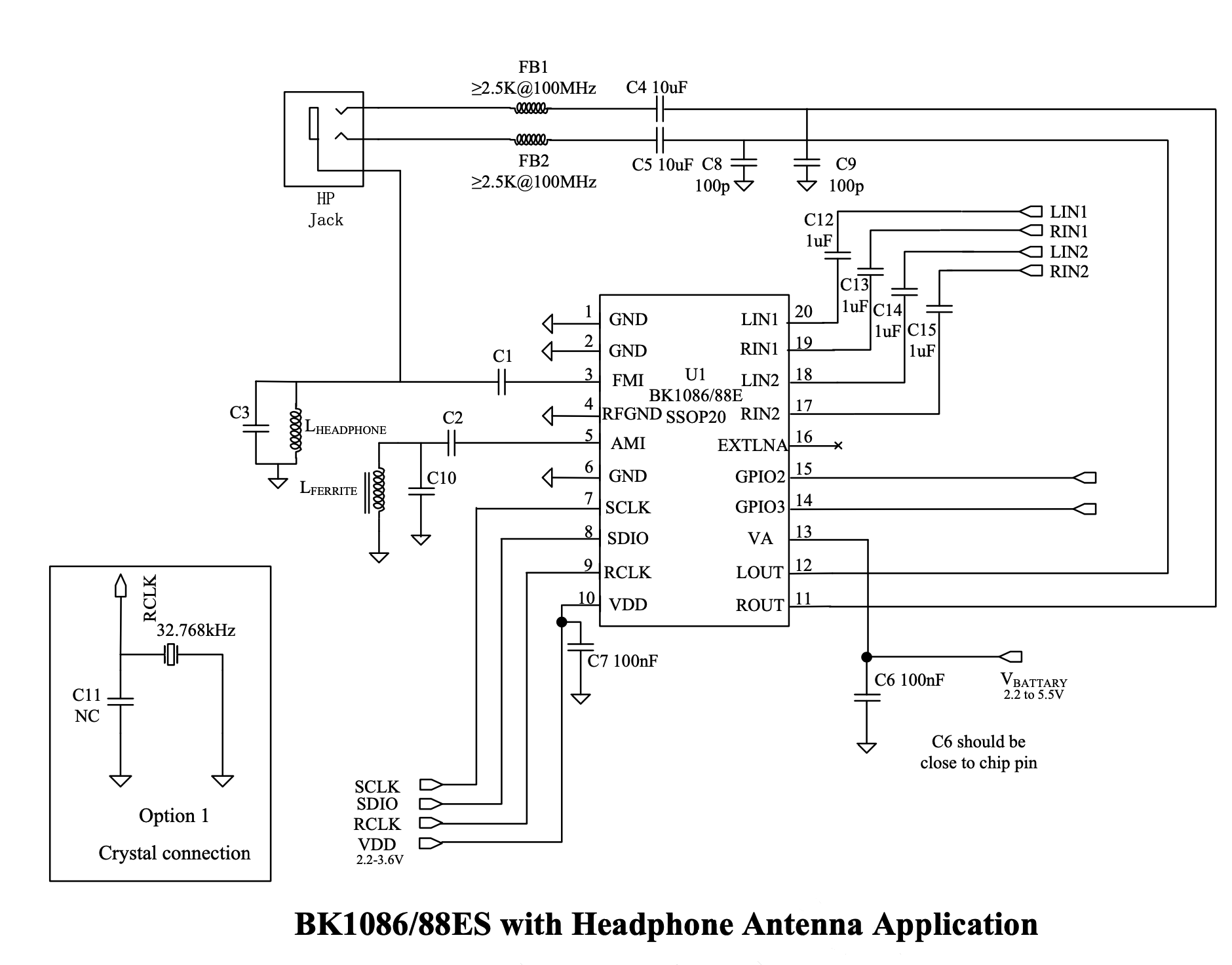 BEKEN Typical Application Schematic