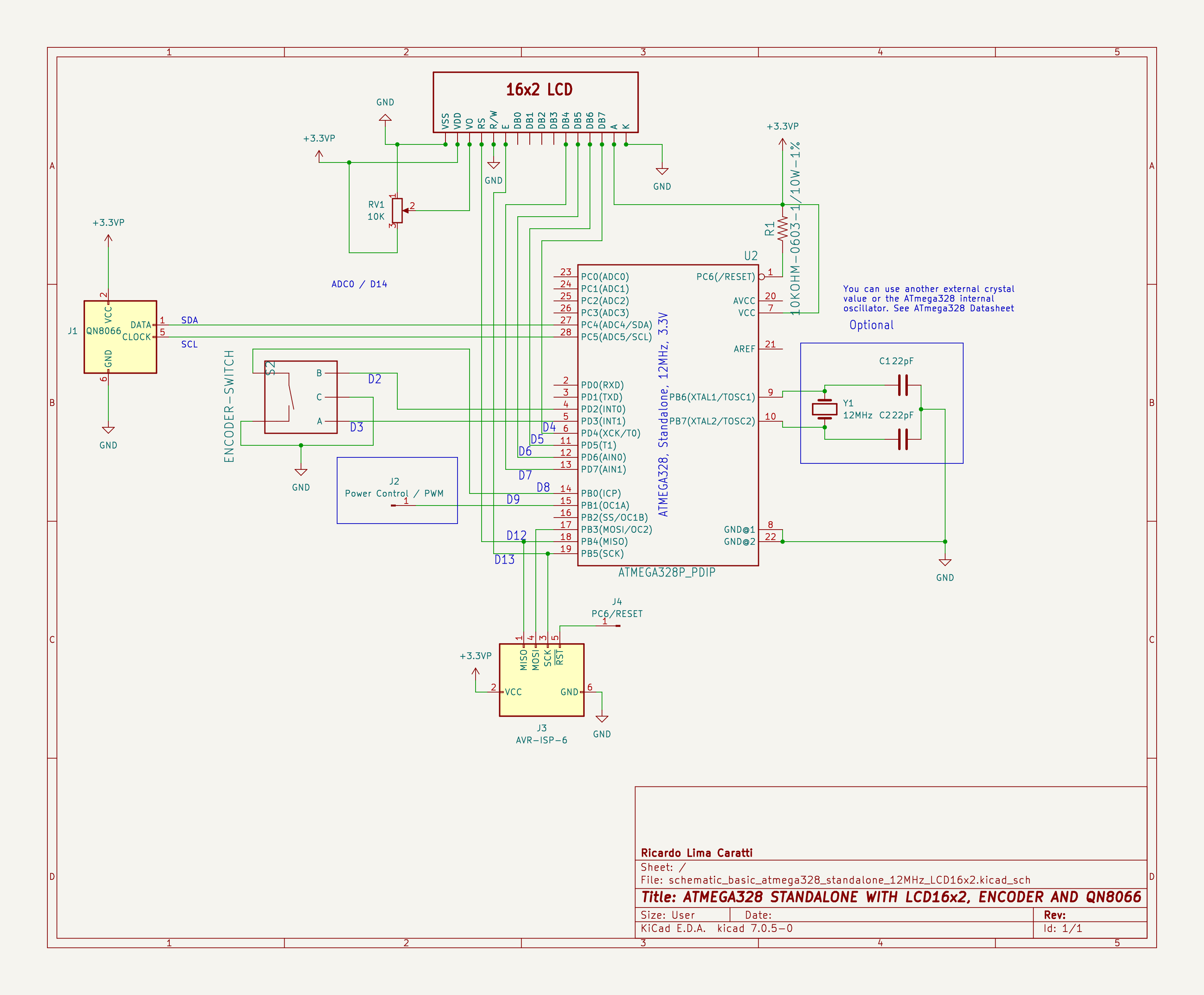 STANDALONE ATMEGA328 WITH MENU CONTROLLED BY ENCODER
