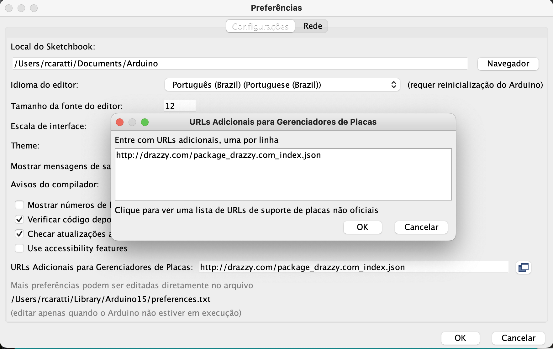 Arduino IDE setup
