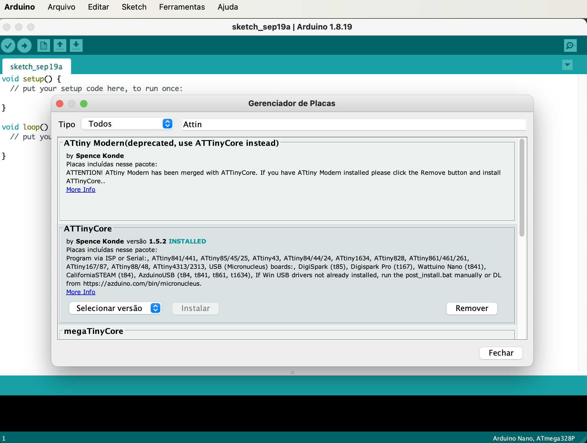 Arduino IDE setup