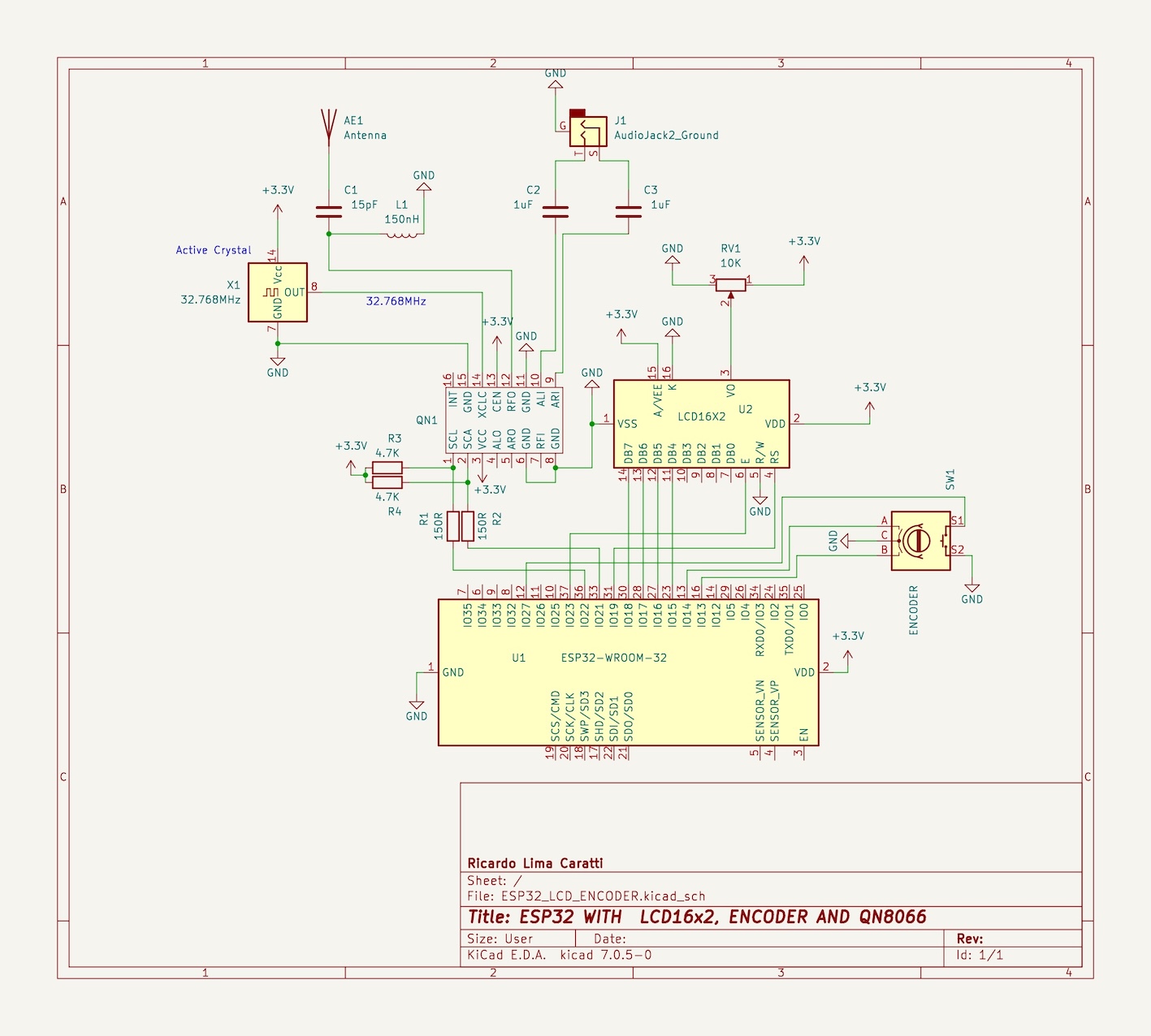 QN8066 and ESP32 WEB SCHEMATIC