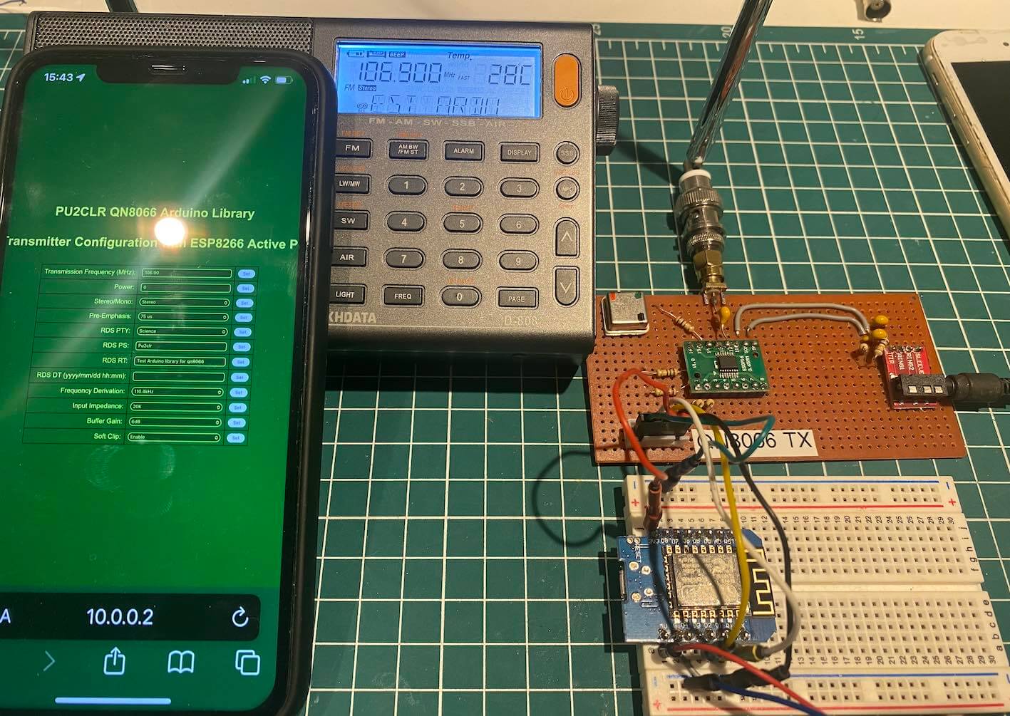 ESP8266 and QN8066 prototype