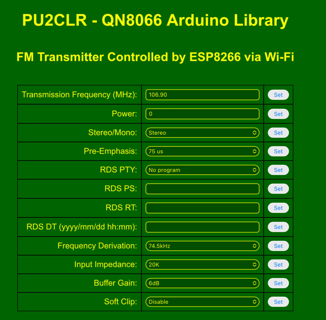 FM Transmitter Page