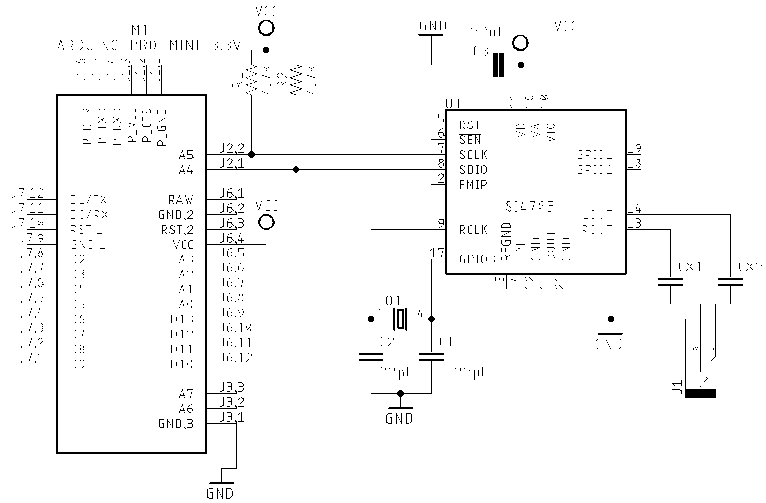 schematic with TFT, push buttons and encoder