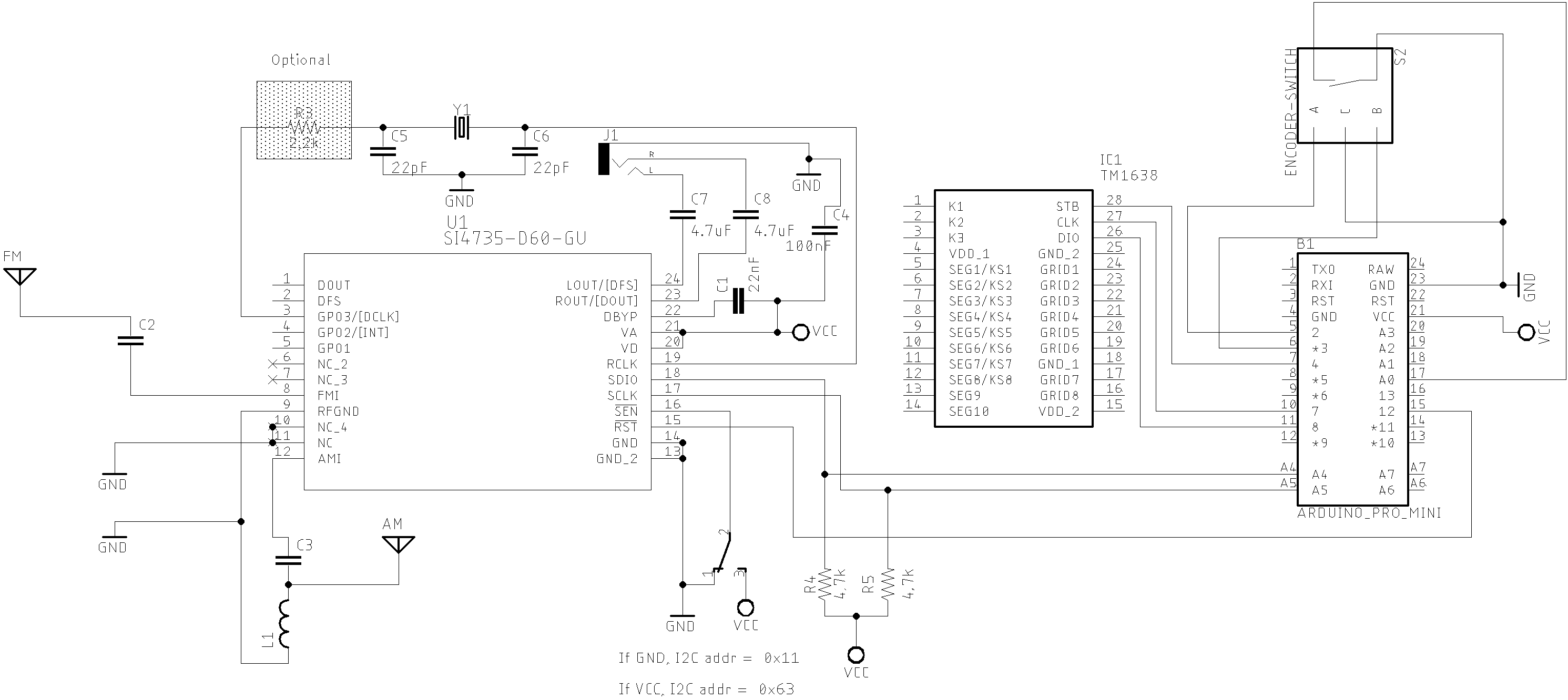 Arduino and TM1638 schematic