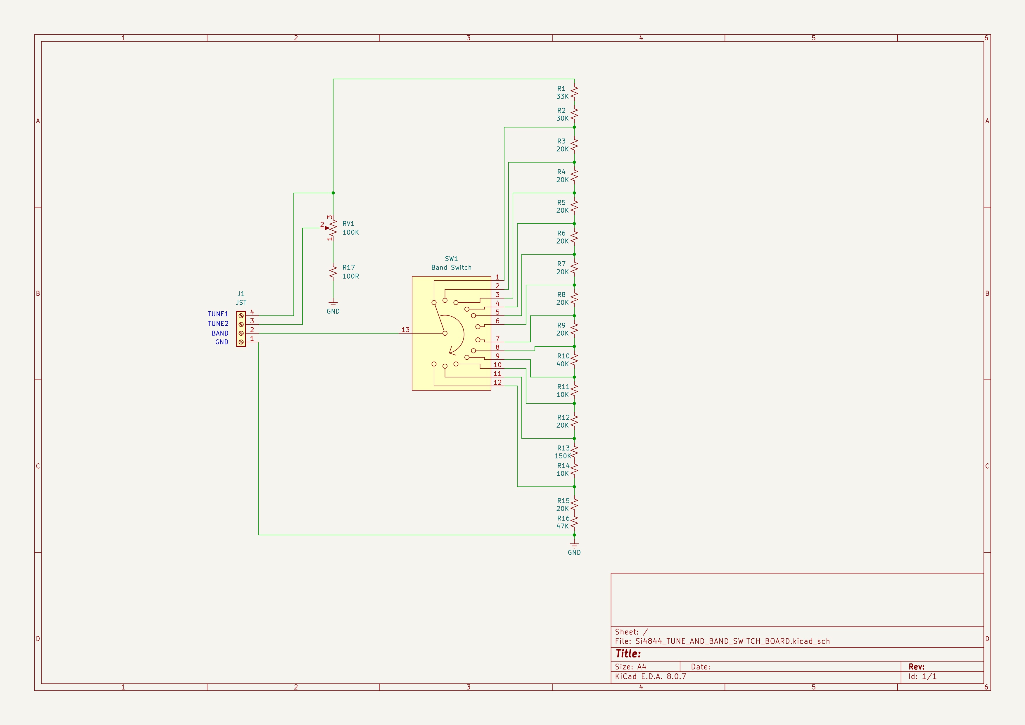 Simplified Wiring for Band Selection and Tuning Potentiometer Integration