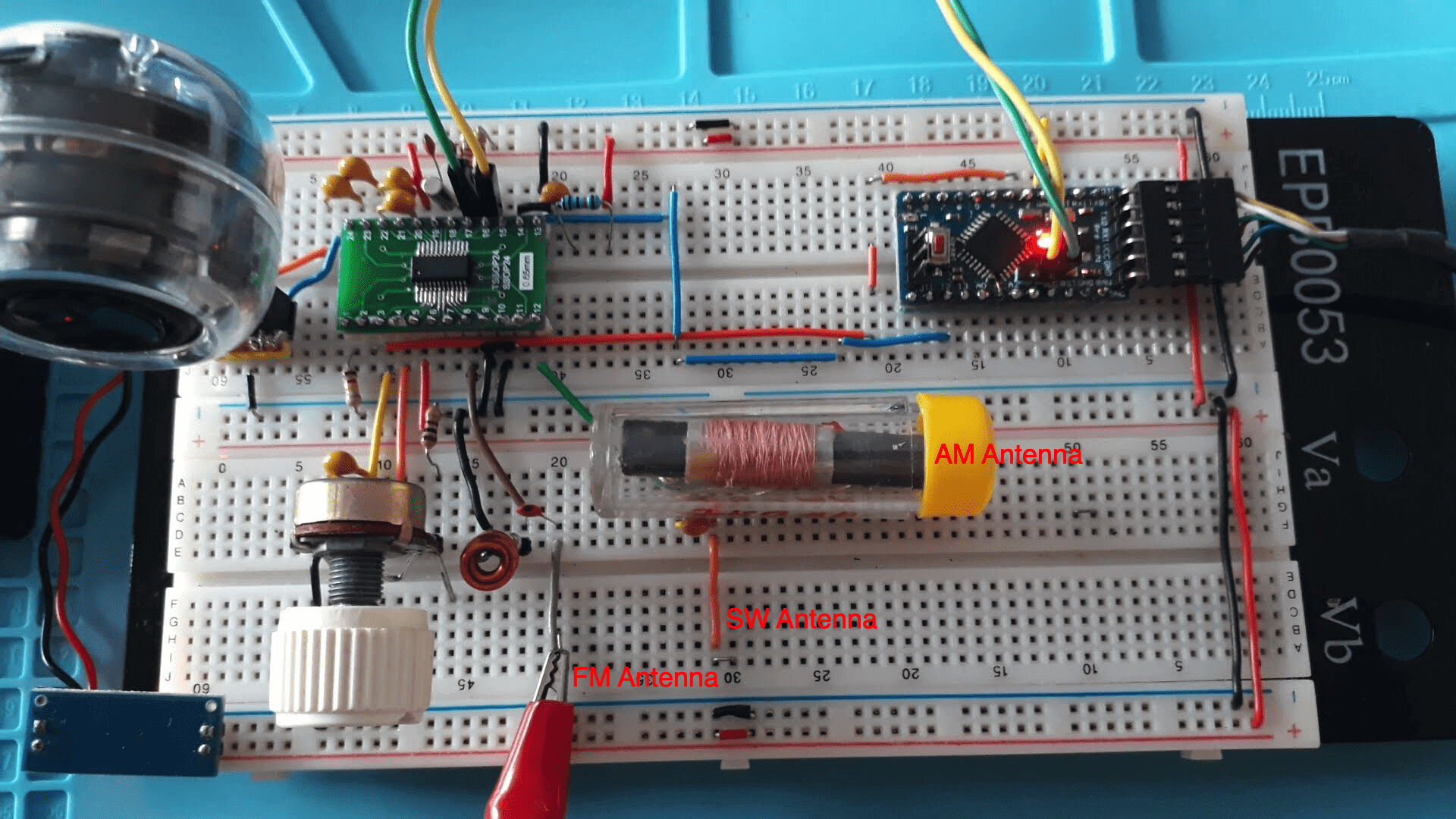 SI4844 and Arduino on protoboard 01